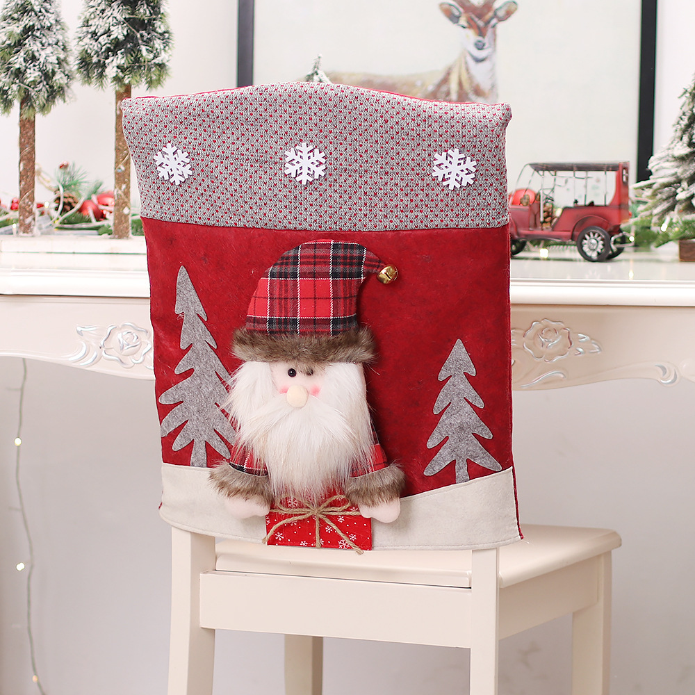 Decoration Three-dimensional Cartoon Chair Cover Santa Snowman photo 2