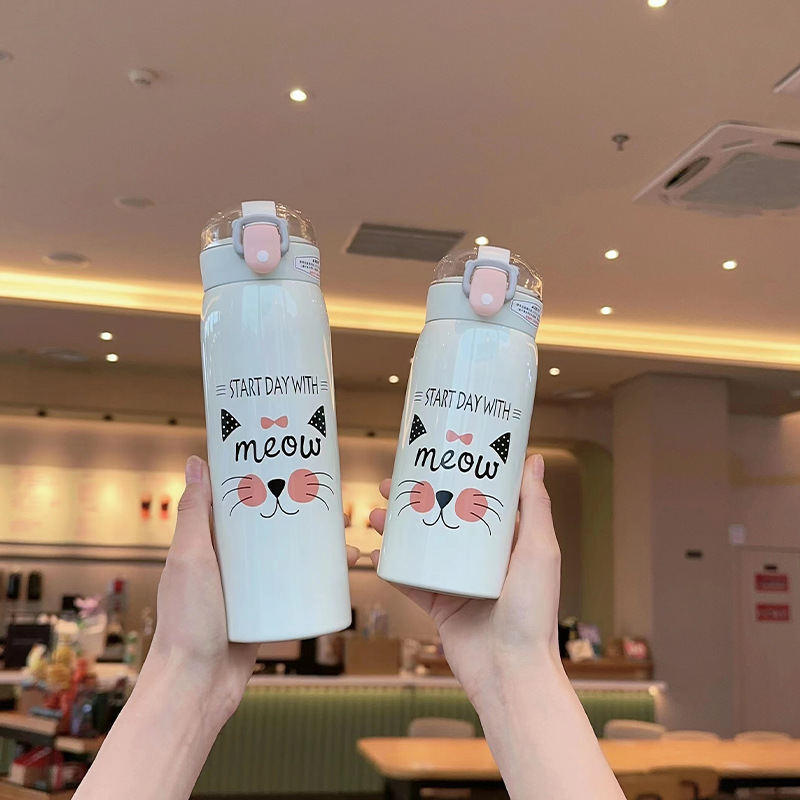 Handy Straw Cup Cute Bear Design For Students And Couples photo 8