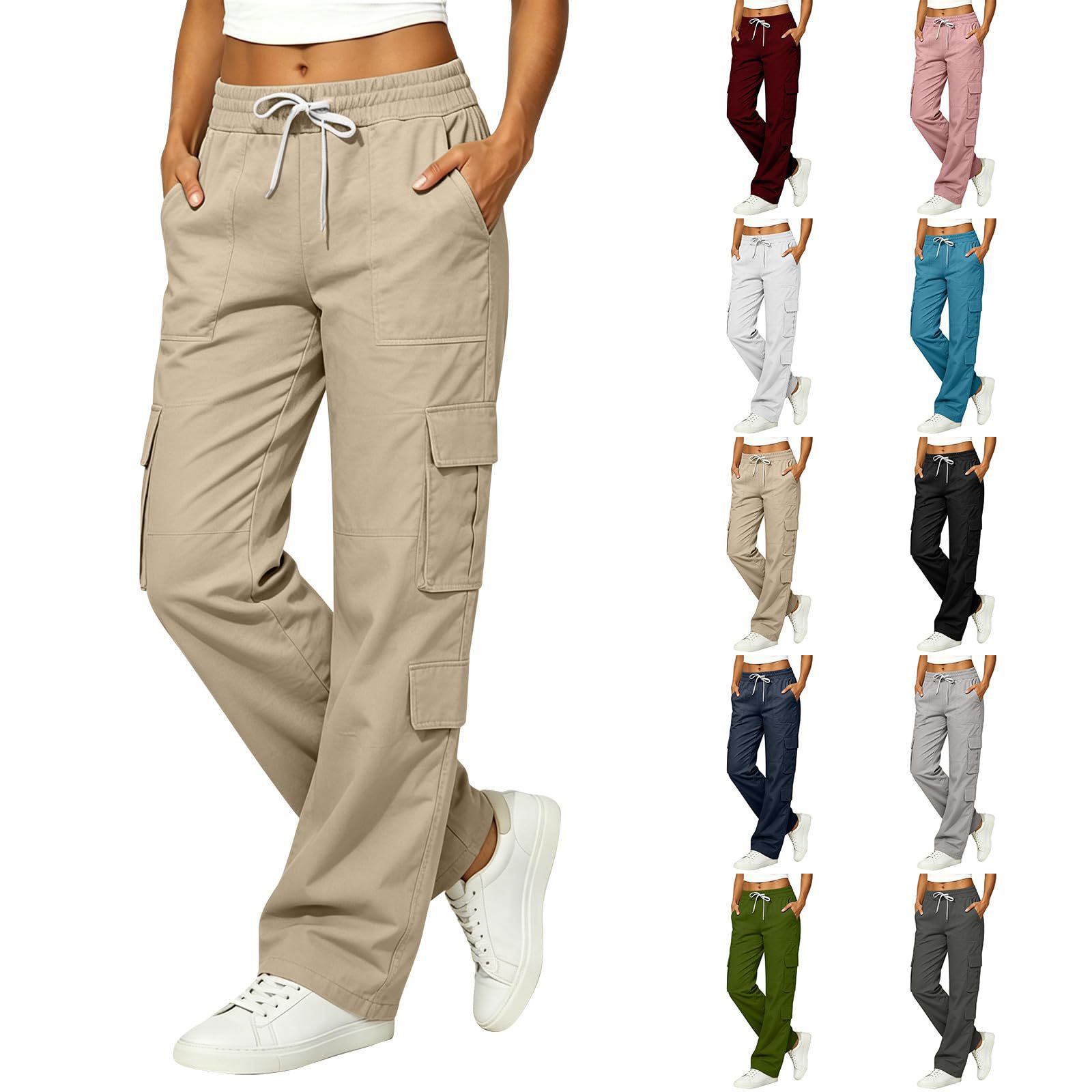 Casual And Versatile Cargo Pants Trendy With Multiple Pockets For Women photo 7