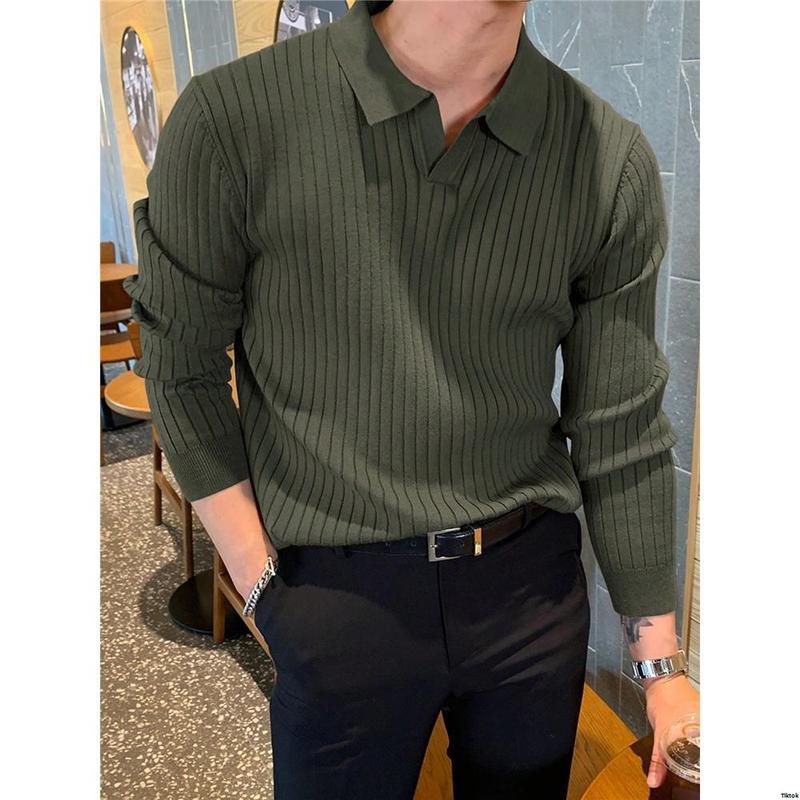 Fashionable Men's Solid-color Casual Knit photo 3