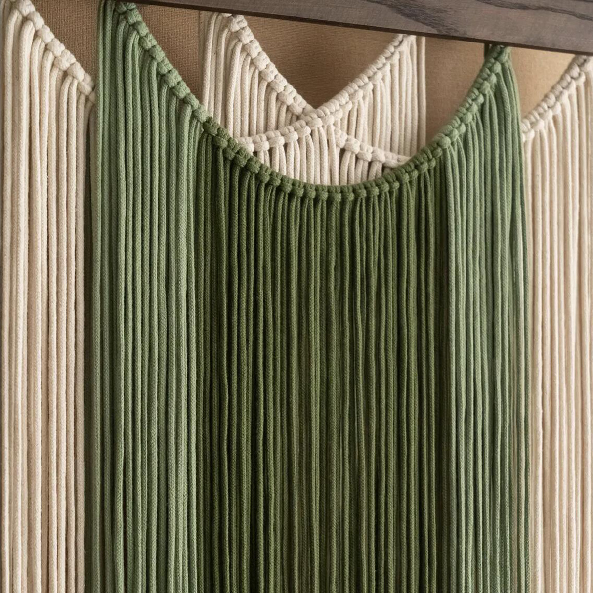 Handmade Wooden-core Rope Tassel Wall Hanging photo 6