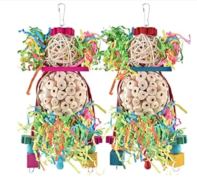 Parrot Toys Straw Ball Wooden Bird Cage Accessories photo 2