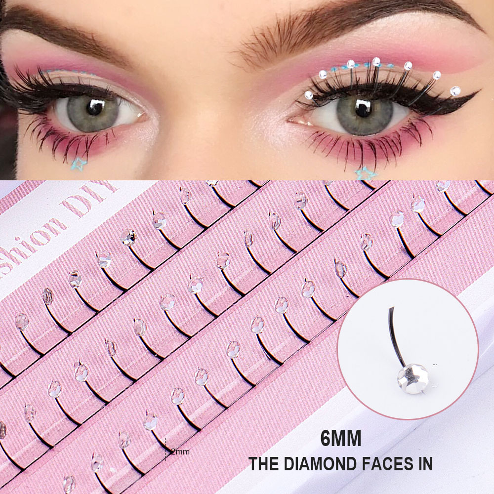 Single-cluster Rhinestone Fairy Hair Single-strand Performance Banquet False Eyelashes photo 7