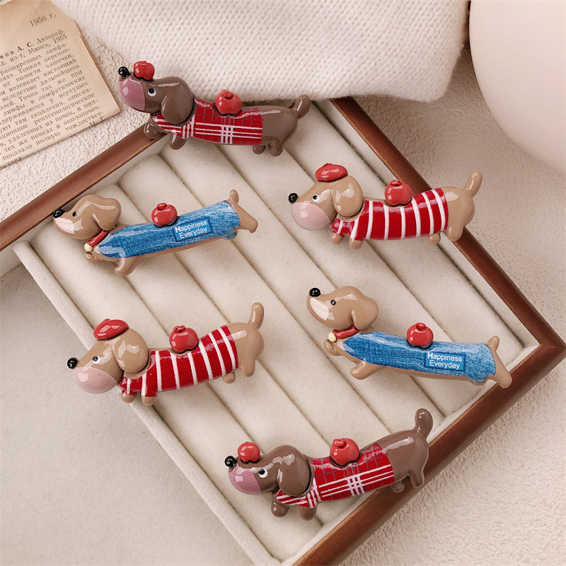 New Funny Animal Hair Clips For Dachshund PuppiesWomen's photo 1