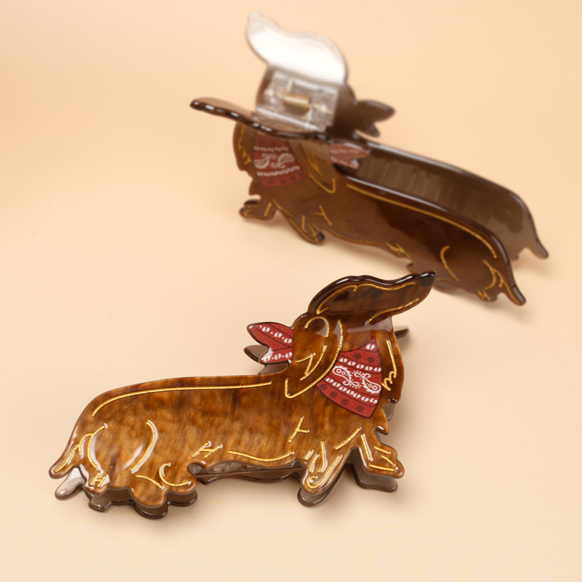 High-end Animal-inspired Golden Retriever Hair Clip For Updos photo 3