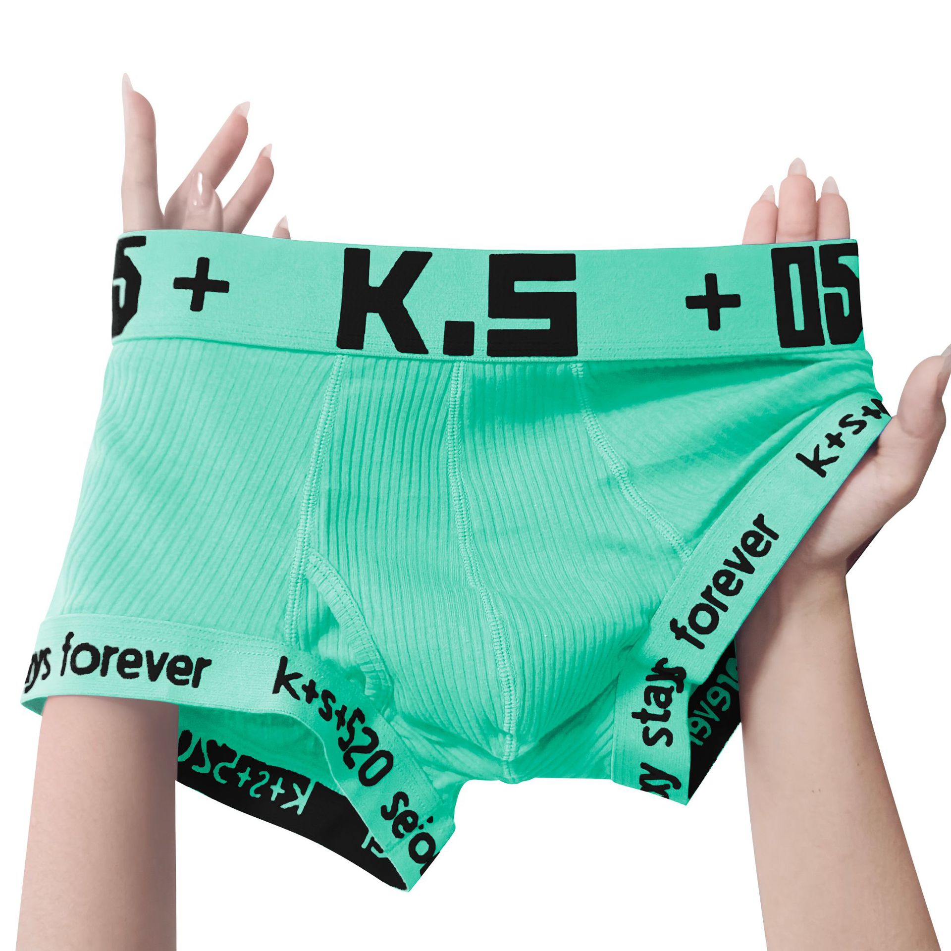 Threaded Cotton Four-corner All-cotton Plus-size Boxer Briefs Shorts photo 6