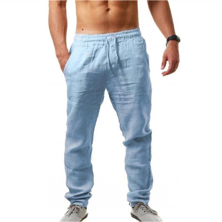 Men's Hip-Hop Breathable Cotton-Linen Loose-Fit Casual Sports Trousers photo 6