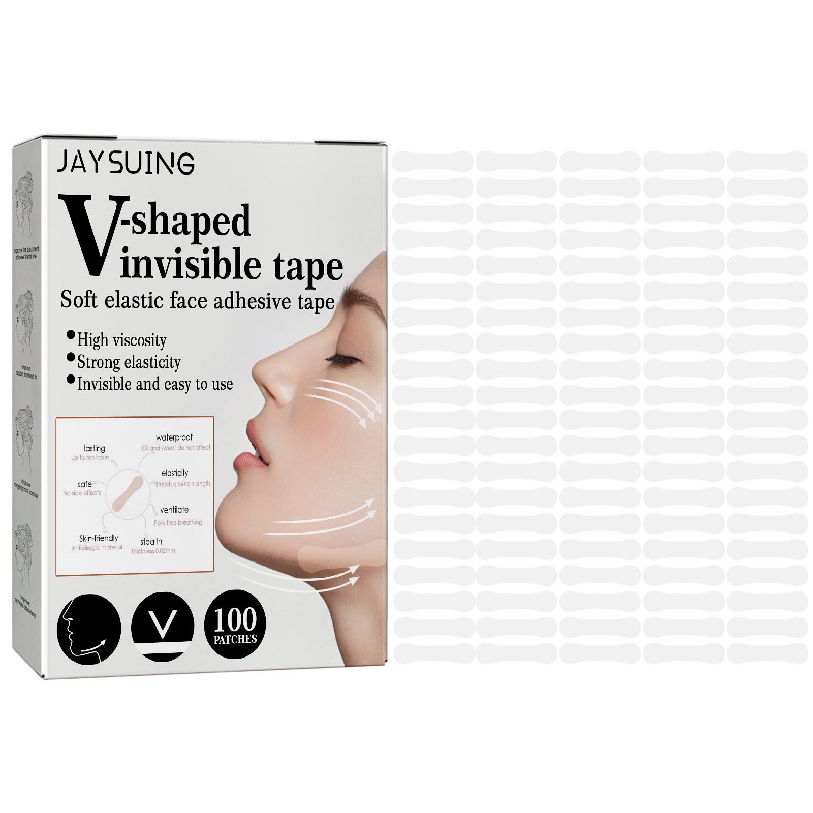 Daily Facial Skincare V-shaped Face Invisible Tape photo 5