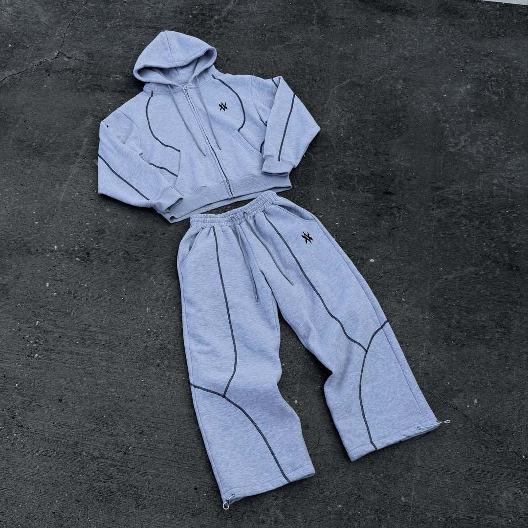 Street Hooded Cardigan Sweater Men's And Women's Same Loose Hooded Sweatpants Suit photo 4
