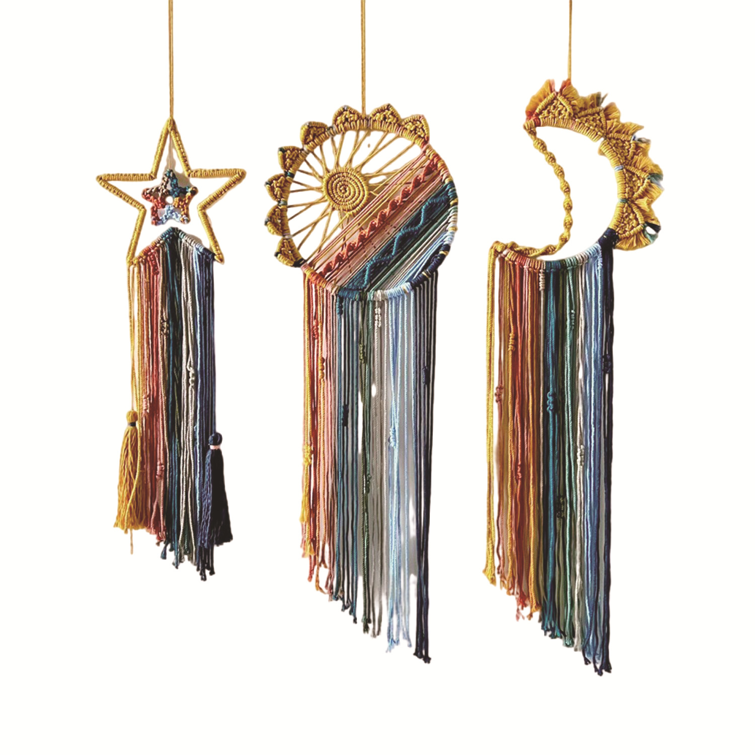 Bohemian-style Wall Hanging Tapestry With Tassels photo 6
