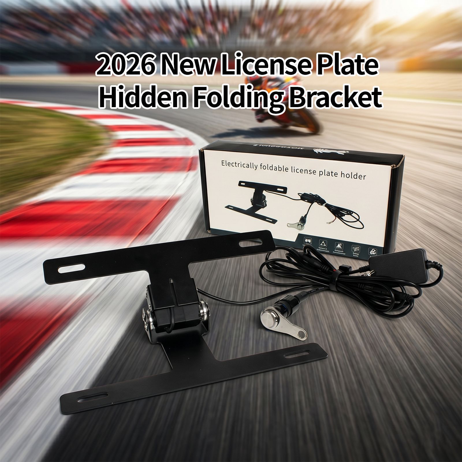 Electric Remote-controlled Foldable Track Modified Short Tail Rear License Plate Holder photo 6