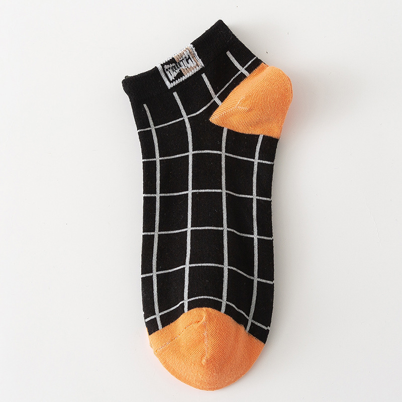 Mens Cotton Socks Plaid Pattern Low-cut All-season photo 3