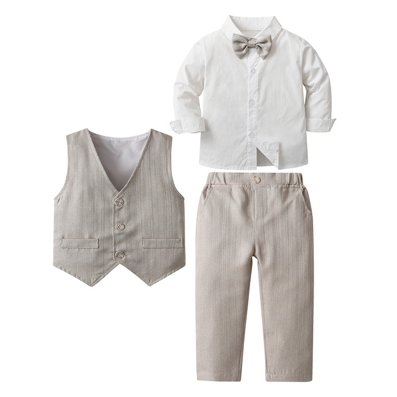 Childrens Clothing Baby Vest And Formal Three-piece Set photo 3