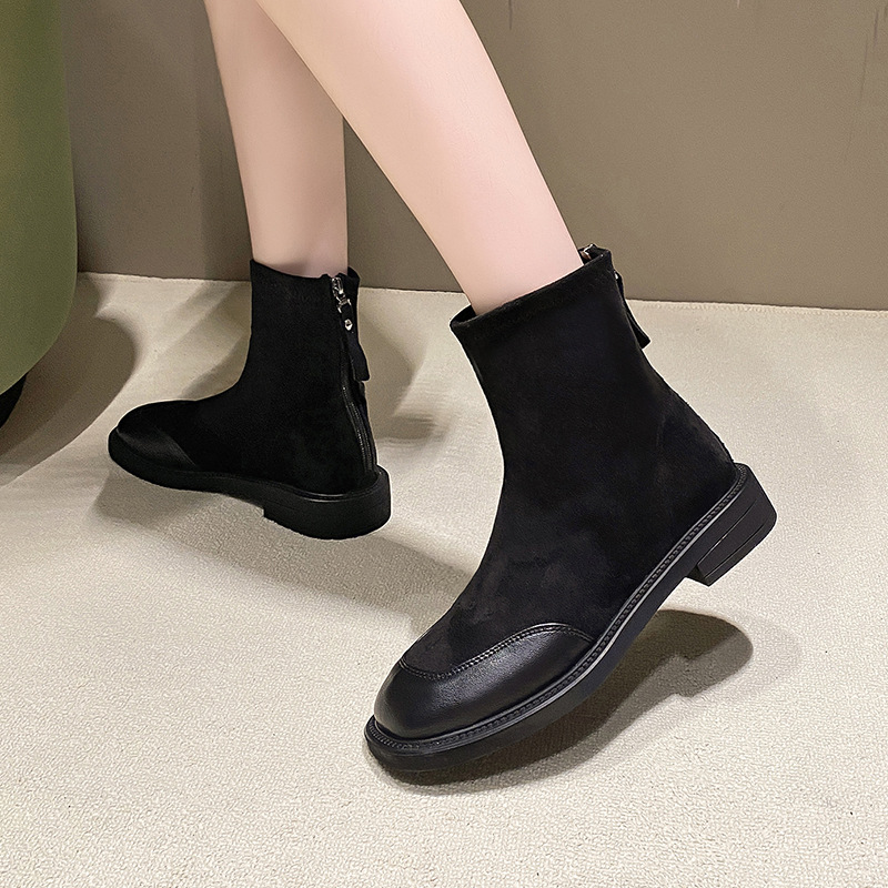 British-style Square-toe Boots For Women photo 2