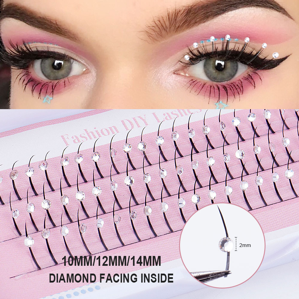 Single-cluster Rhinestone Fairy Hair Single-strand Performance Banquet False Eyelashes photo 3