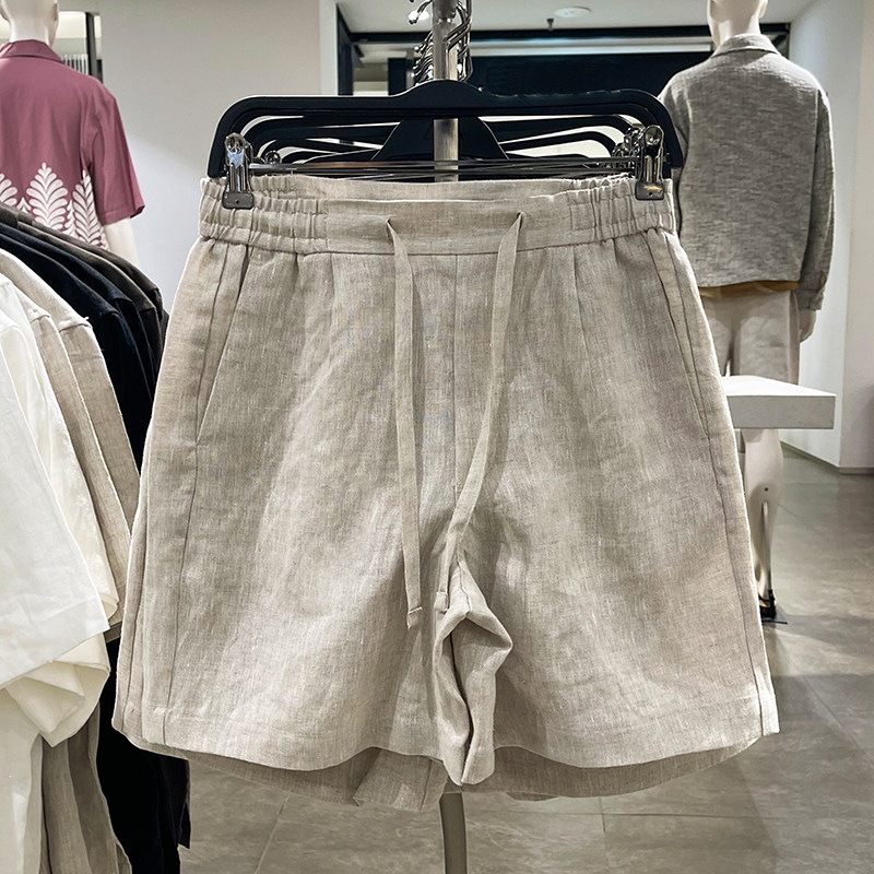 Elastic-waist Casual Loose-fit Linen Shorts photo 1