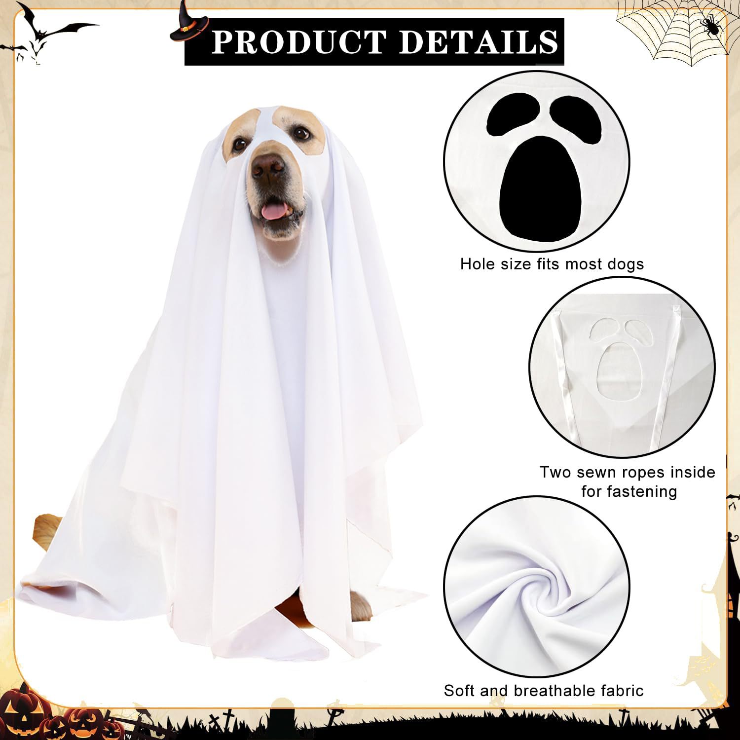 Halloween Ghost Costume Props and Decorations - Party Supplies for Holiday Festival Home Decoration photo 2