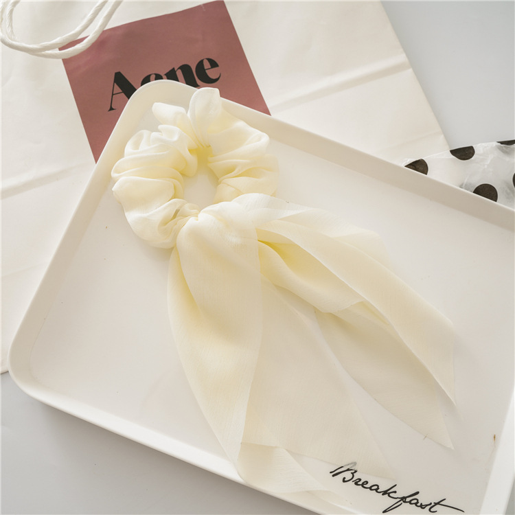 Tassel Ribbon Bow Chiffon Thin Hair Tie photo 5