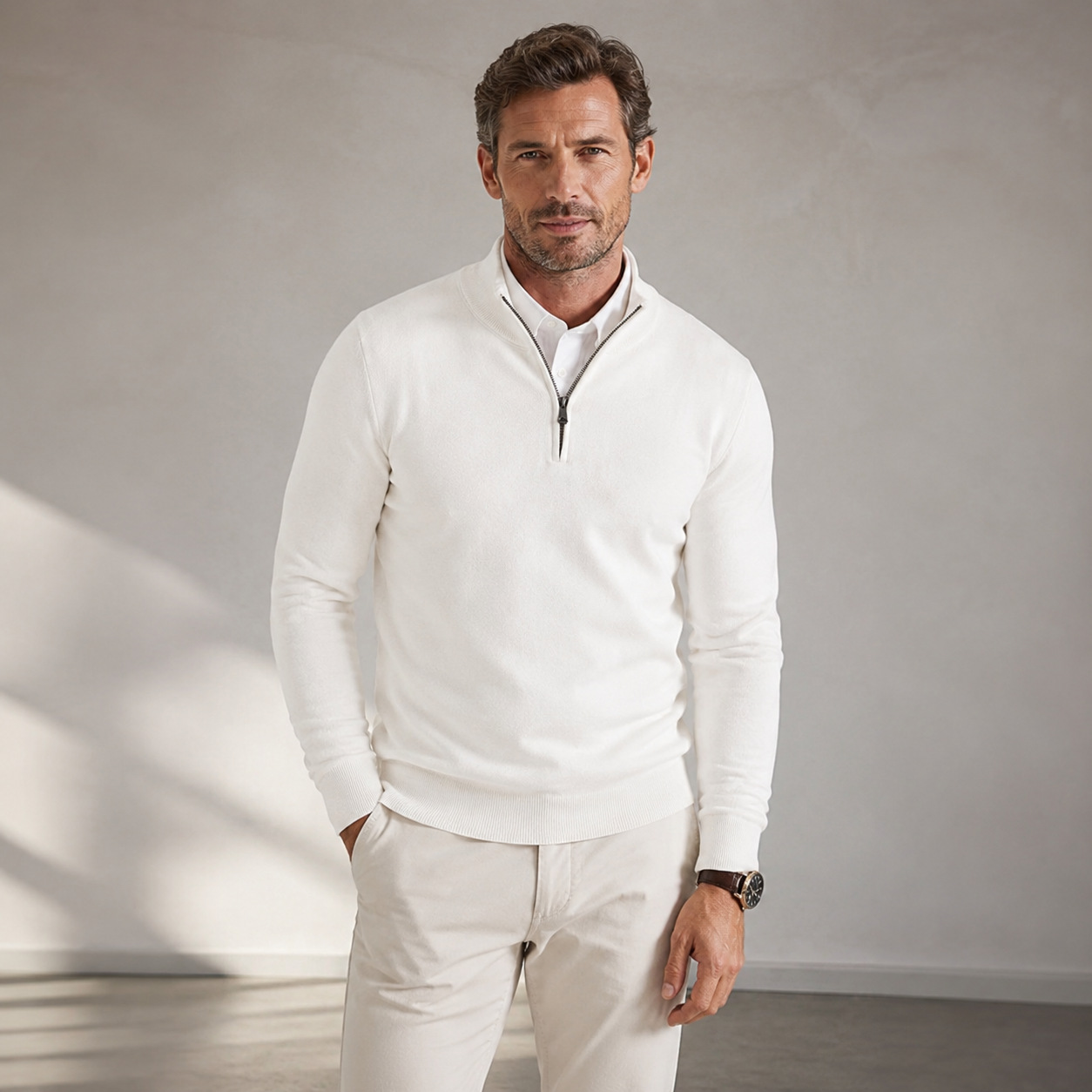 Men's Stand-Neck Knitted Casual Set photo 8