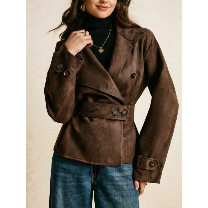Retro Trendy Slim Fit Slimming Top Coat photo 5