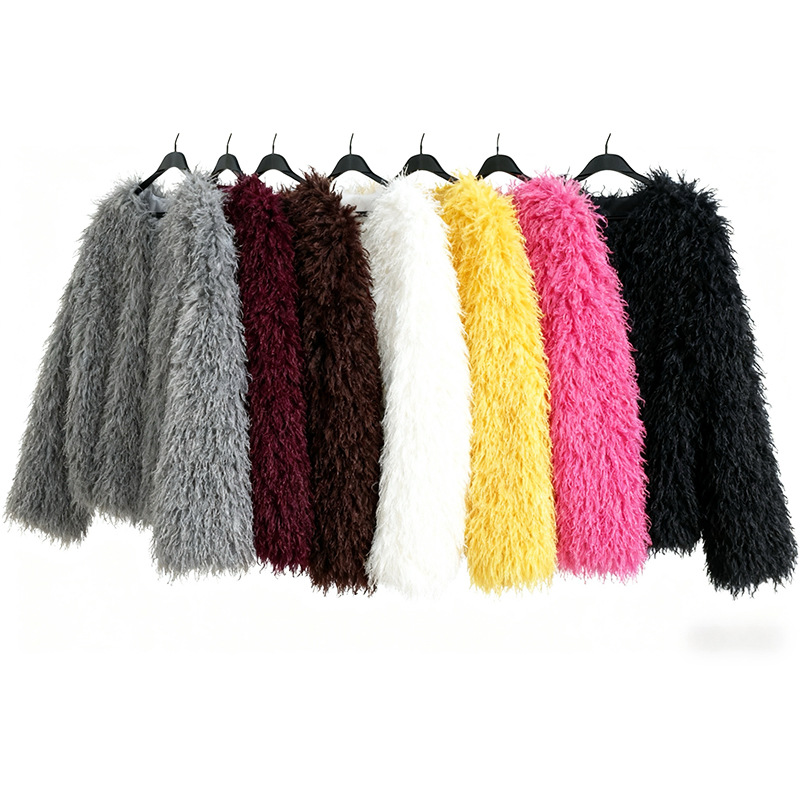 Women's Crew-neck Cashmere Casual Coat photo 4