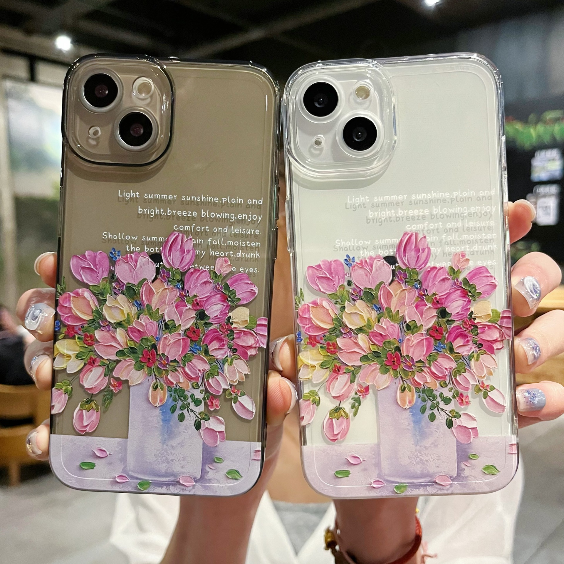 New Simple Little Flower Transparent Protective Cover Phone Case photo 1
