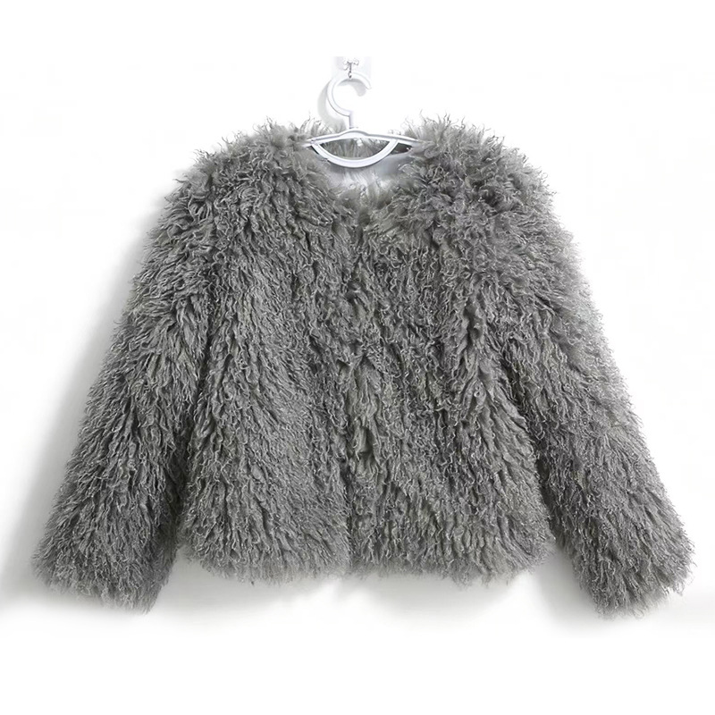 Women's Crew-neck Cashmere Casual Coat photo 8