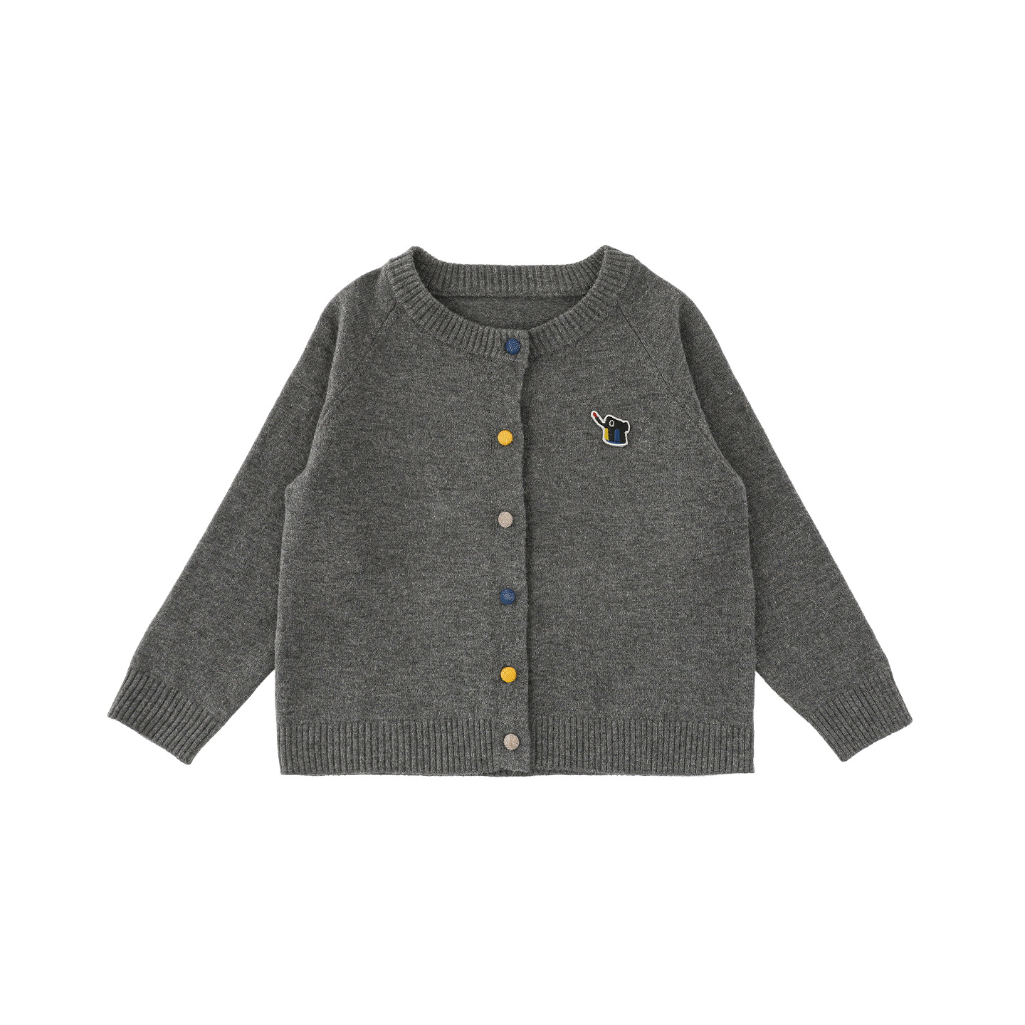 Girls' Striped Solid-color Cardigan Sweater photo 3