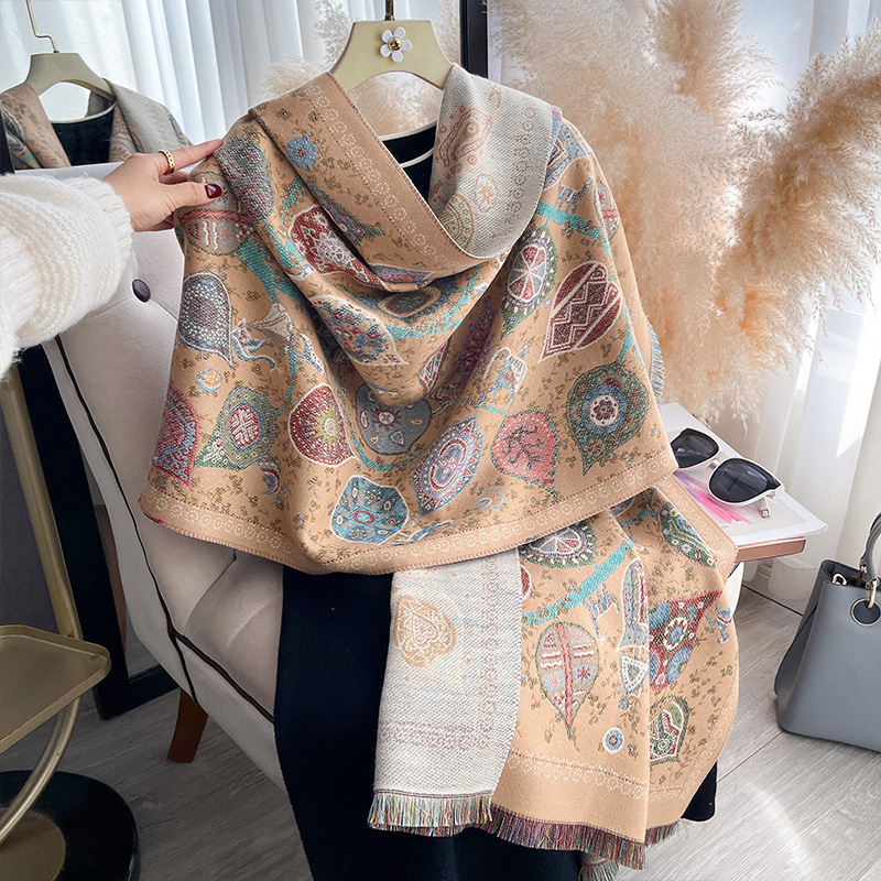 Retro Totem Tree Double-Sided Scarf Shawl For Women photo 1