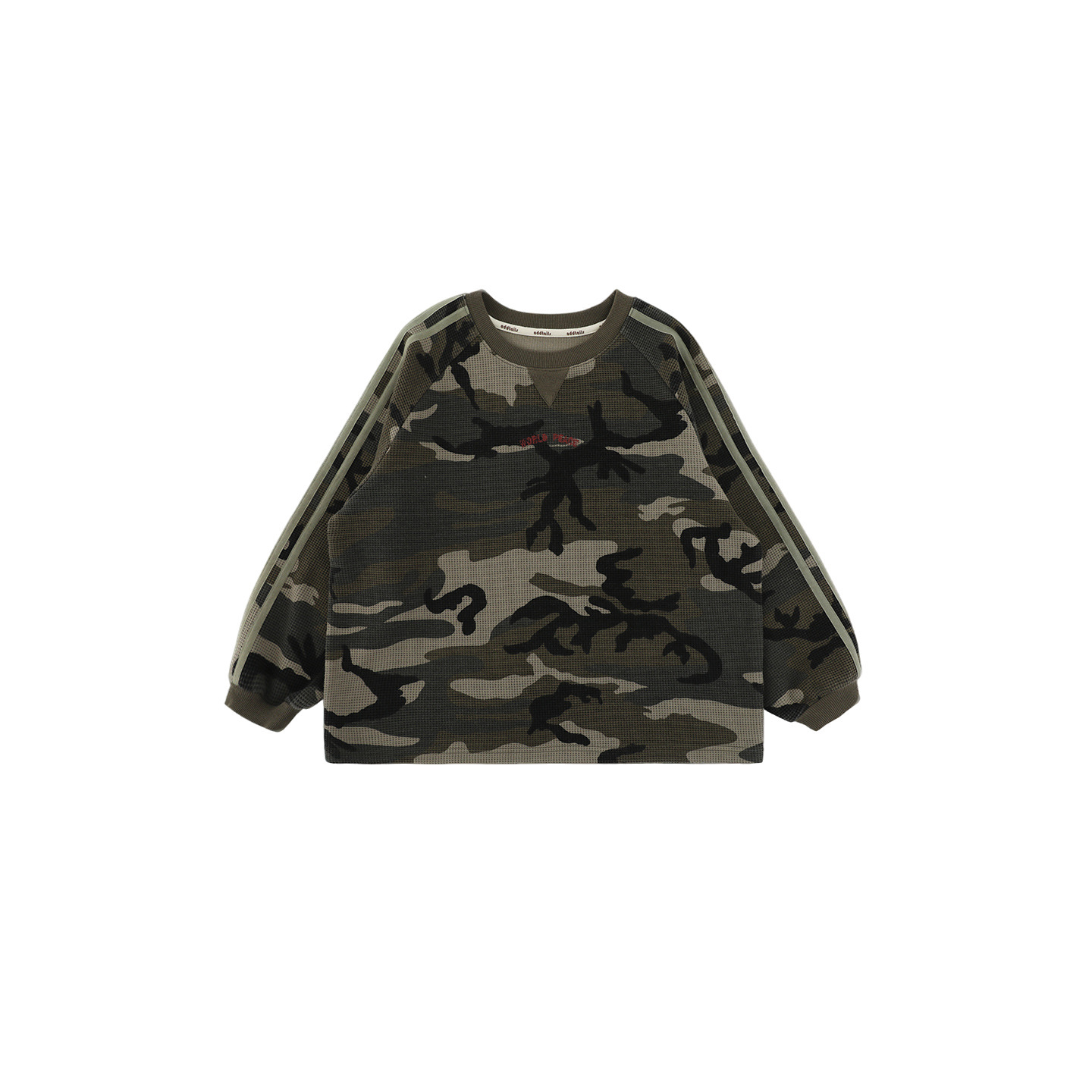 Long-sleeve Crew-neck Camouflage-print Childrens Pullover Hoodie photo 5