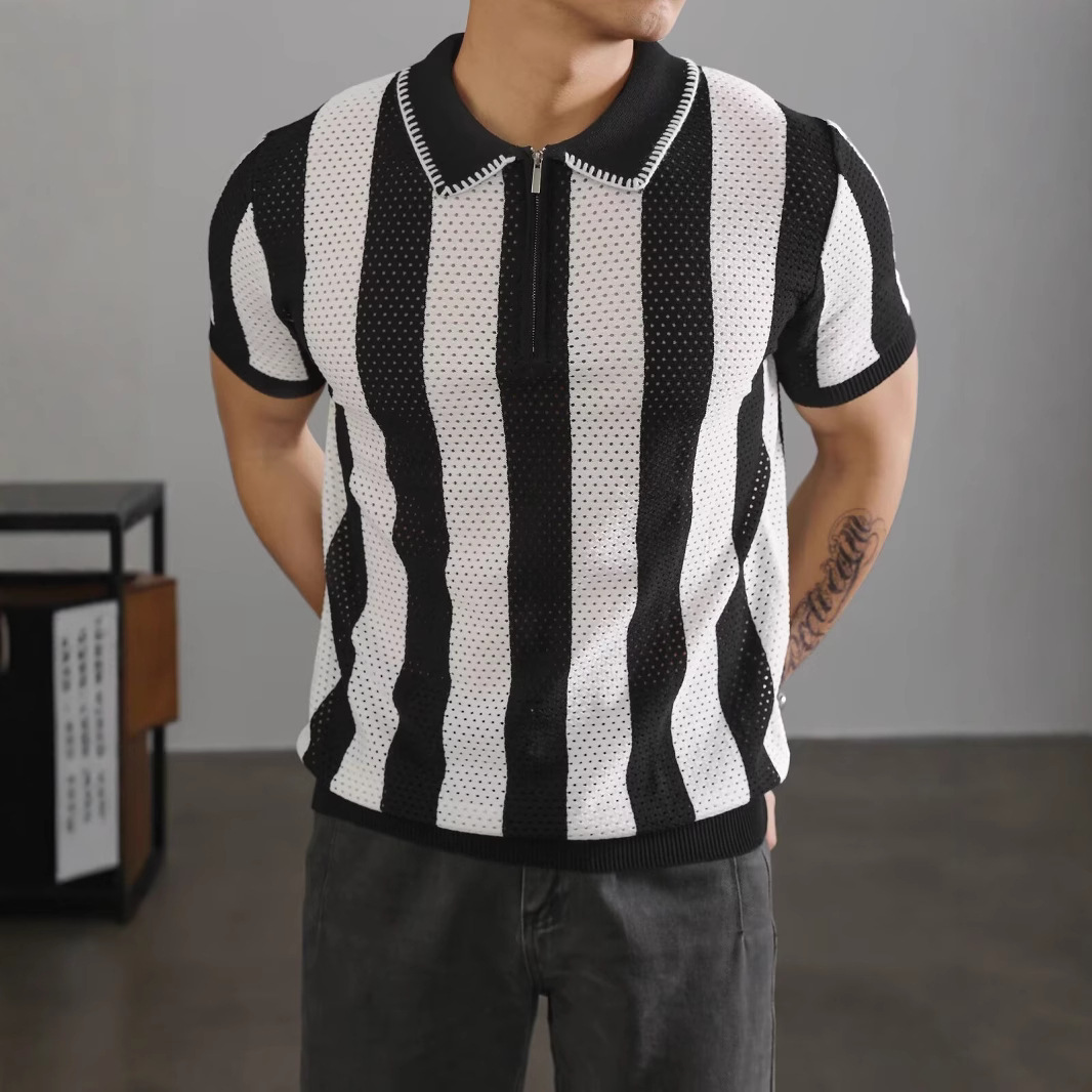 Lapel-collar Business Paul Men's Summer T-shirt For Men photo 6