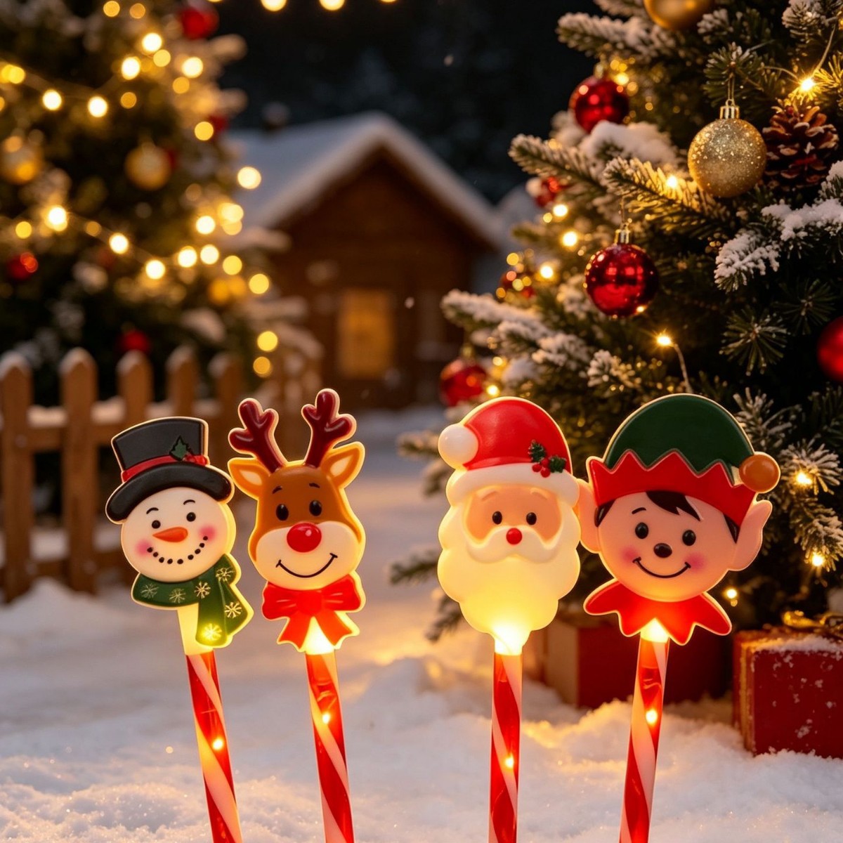 Christmas Solar-powered Ground-insert Holiday Decorative Lights photo 2