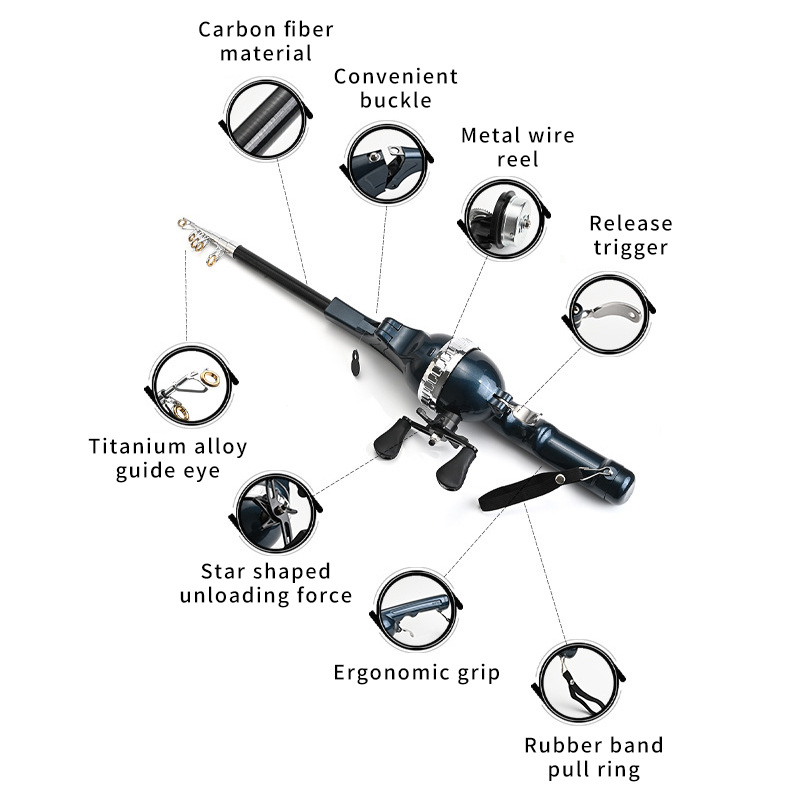 Folding Fishing Rod, One-piece Foldable Rod, Portable photo 2