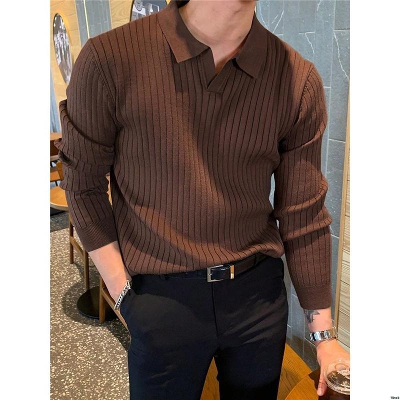 Fashionable Men's Solid-color Casual Knit photo 5