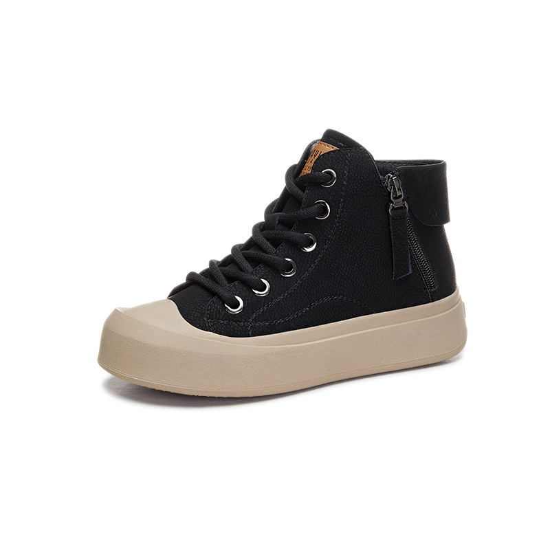 High-top Women's Genuine Leather Vintage Flat Shoes photo 4