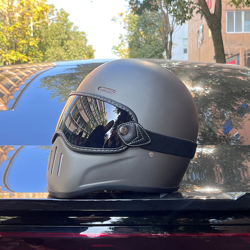 Vintage Versatile Fiberglass Motorcycle Helmet photo 8