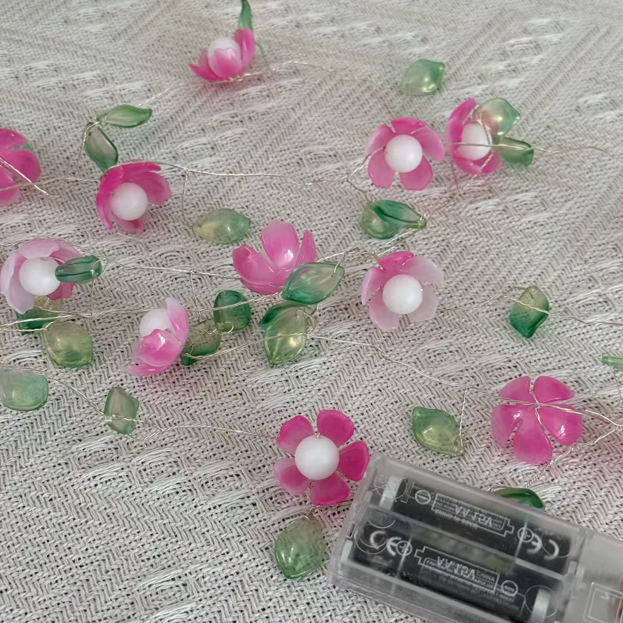 Artificial Peach Blossom LED Copper Wire String Lights photo 7