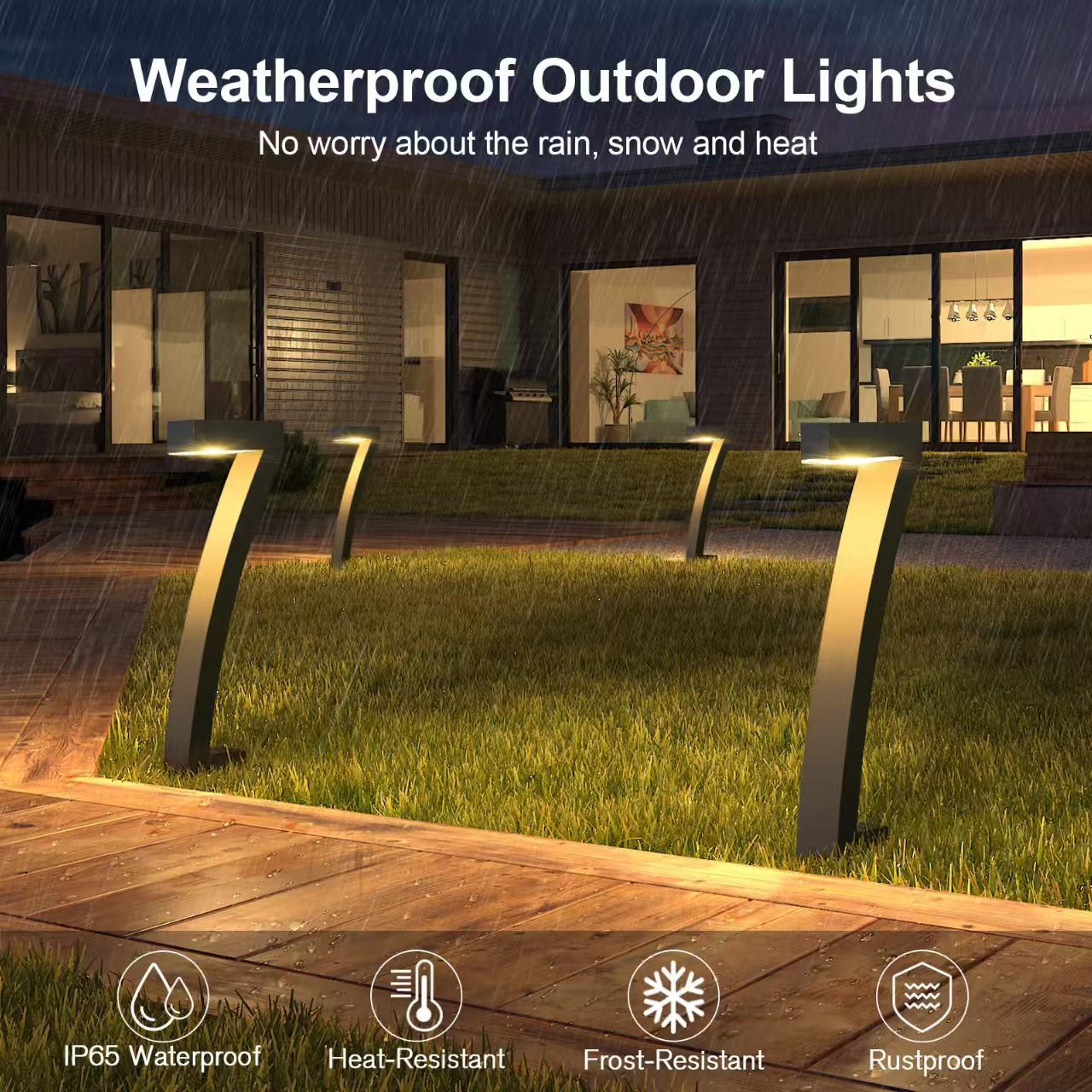 Square Waterproof Solar Lawn Light Outdoor Garden Landscape photo 5