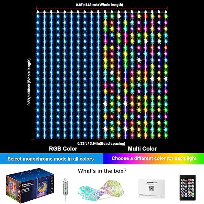 Curtain Light String LED Colorful Changing Light Strip Energy-saving And Environmentally Friendly photo 5