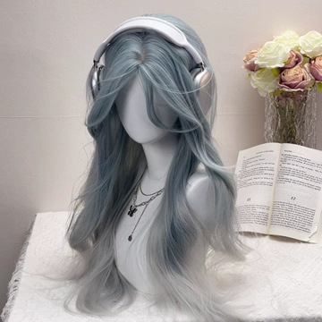 Middle-parted Big Wave Long Curly Wig, Full Headpiece photo 2