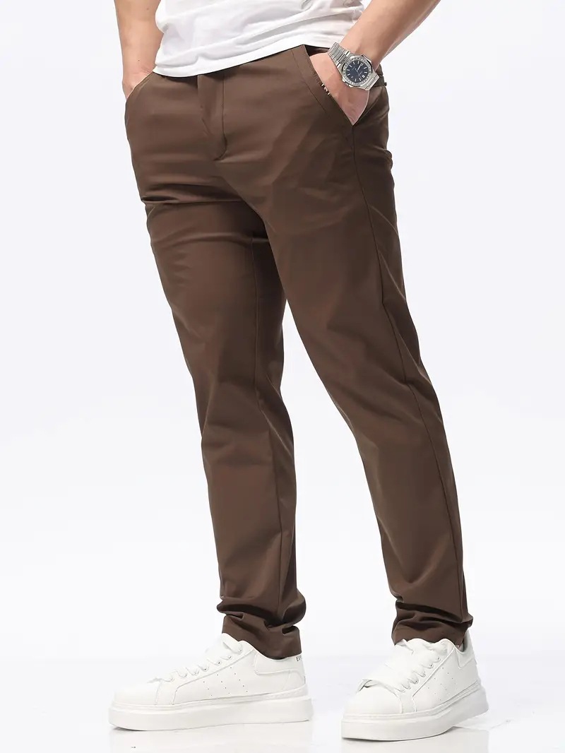Slim-fit Straight-leg Pants Mens Versatile Stretch Trousers For Young Adults photo 3