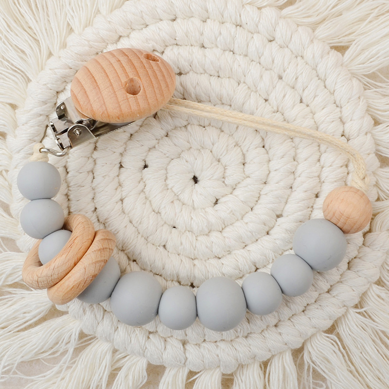 Baby Supplies Creative Baby Silicone Beads Teething Chewable Pacifier Chain Anti-Lost Strap photo 3