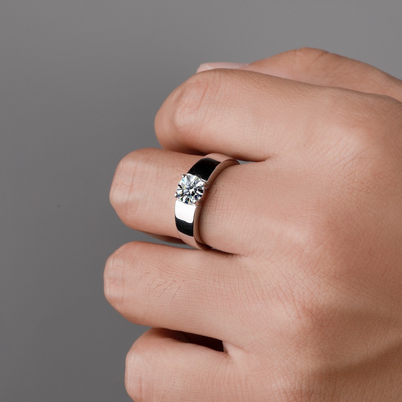 Sterling Silver Moissanite Ring Temperament Adjustable Opening photo 3