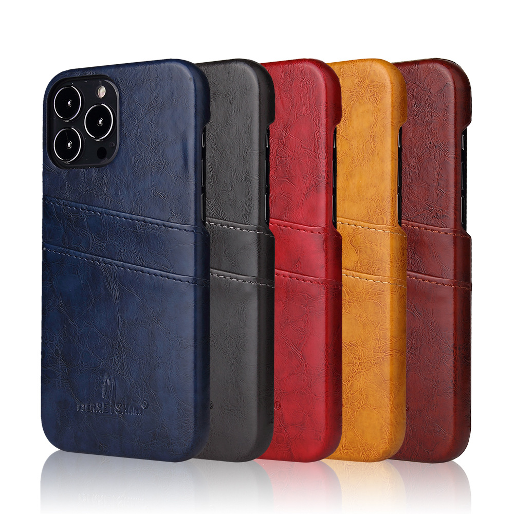 Suitable For Phone Cases Oil-wax Textured With Card Slot And Back Cover Protective Case photo 6
