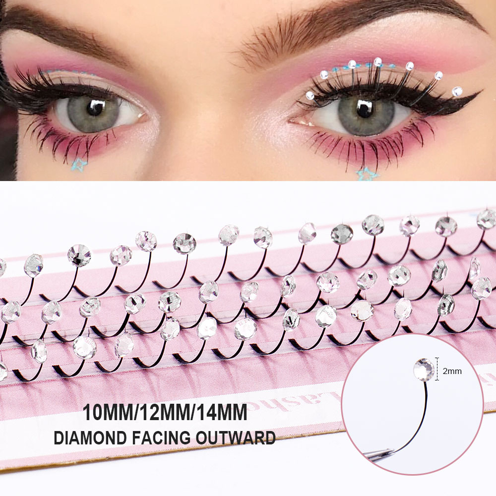 Single-cluster Rhinestone Fairy Hair Single-strand Performance Banquet False Eyelashes photo 2