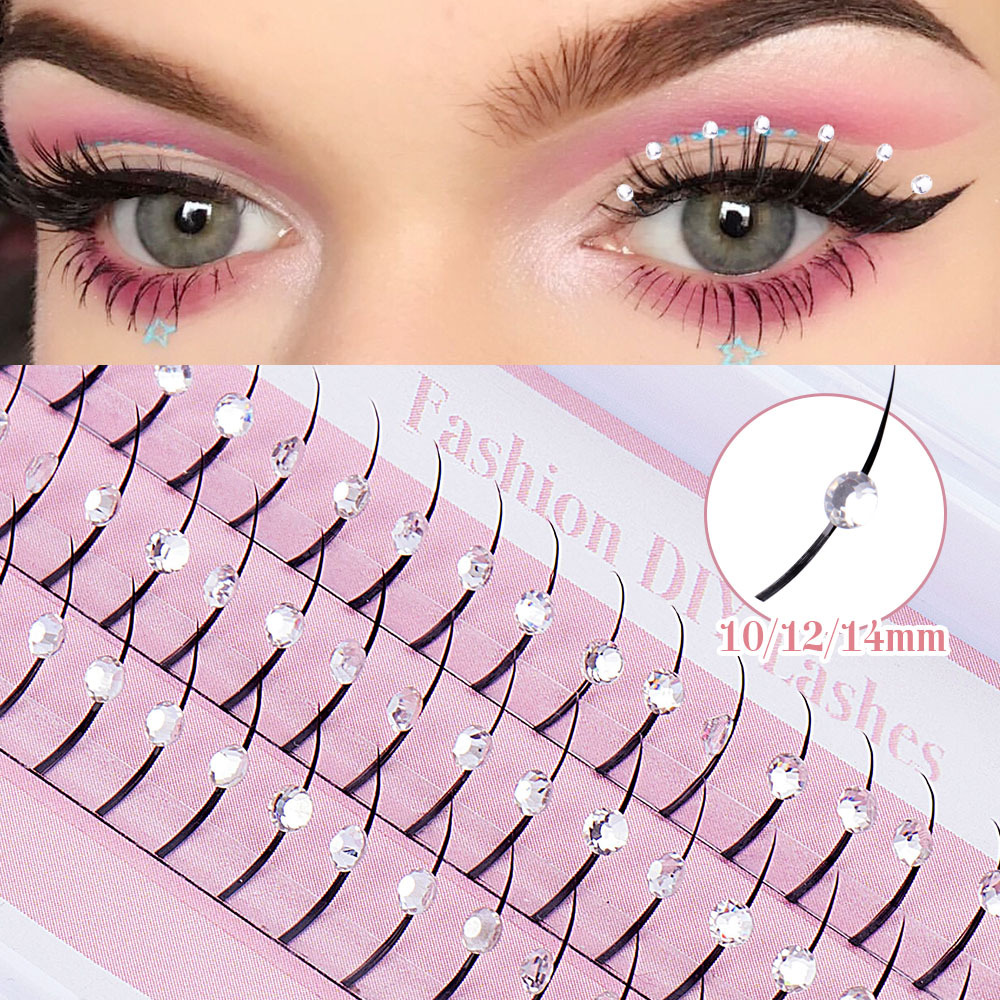 Single-cluster Rhinestone Fairy Hair Single-strand Performance Banquet False Eyelashes photo 1