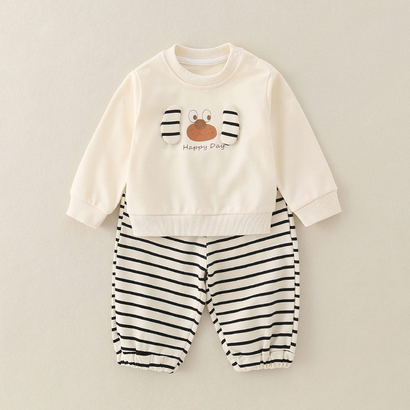 Boys' New Class A Pure Cotton Baby Cartoon Casual Pants Set photo 3