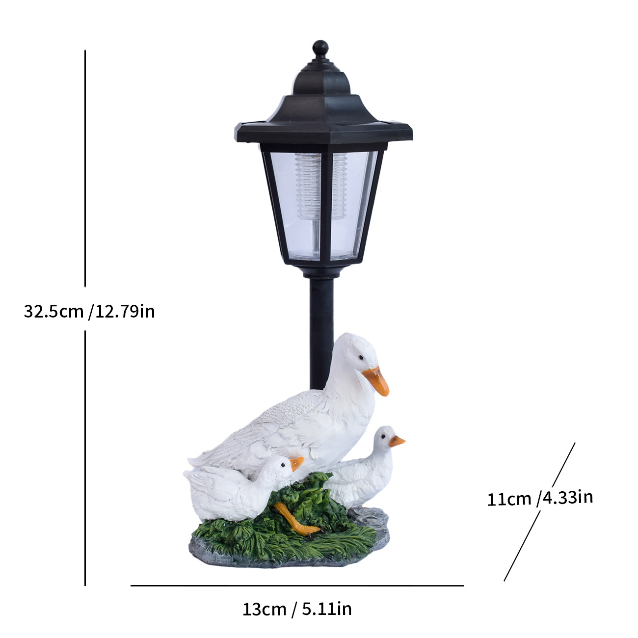 Lifelike White Duck Craft Outdoor Solar-Powered Lamp Ornament photo 5
