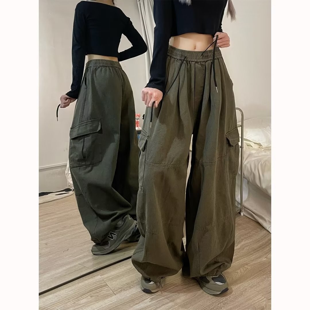 American-style Vintage Multi-pocket Work Pants photo 4
