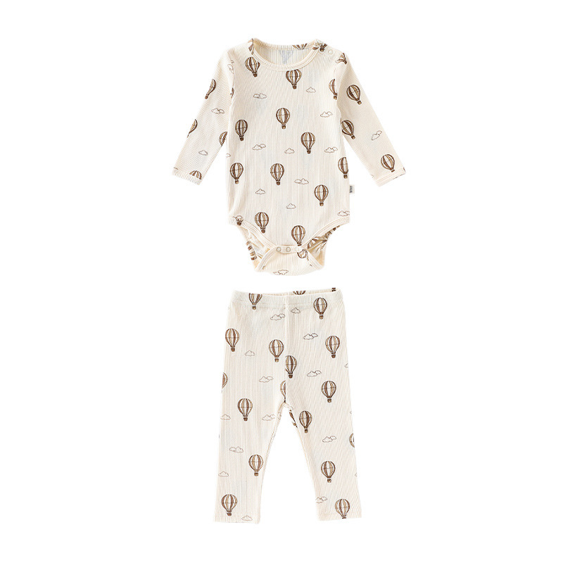 Long-sleeve Romper And Crawling Suit Two-piece Set For Baby Boys And Girls photo 3